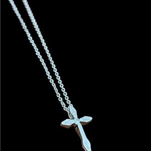Girls 925 Sterling Silver Designer BSD Cross Pendant Necklace 14.25"